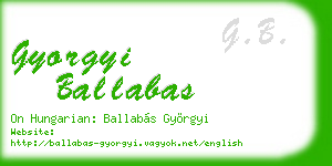 gyorgyi ballabas business card