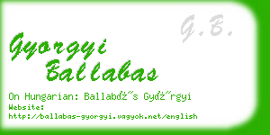 gyorgyi ballabas business card